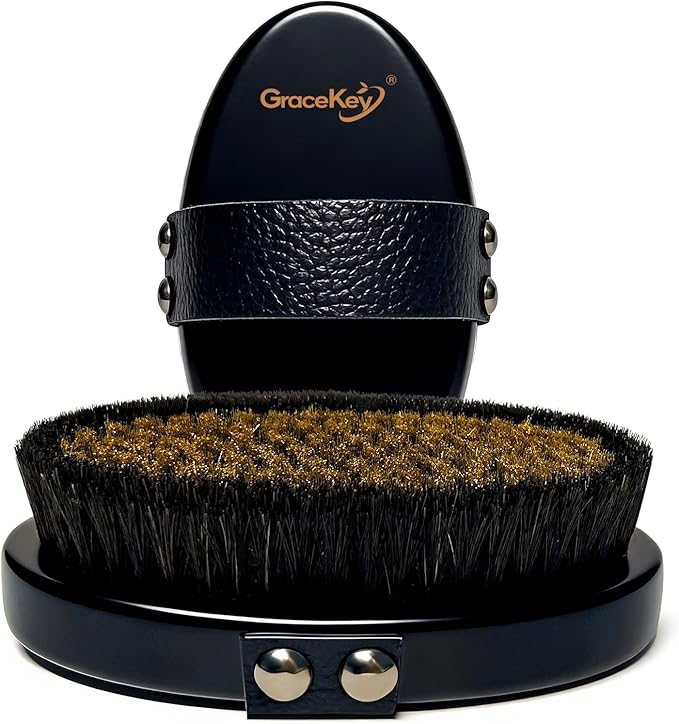 Gracekey Ionic Copper Dry Brushing Body Brush for Lymphatic Drainage & Exfoliation - Copper Body Brush to Improve Circulation, Reduce Cellulite for Glowing Skin