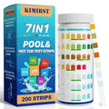 Pool Test Strips: 200CT 7-Way Professional Hot Tub & Spa Test Kit for Bromine pH Total Chlorine & Hardness Cyanuric Acid and More Accurate Testing Above Inground Swimming Pool Water (200)