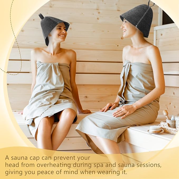 JaGely Sauna Hat for Men Women Sauna Hat Vaporarium Cap Russian Banya Cap for Bath House Accessories