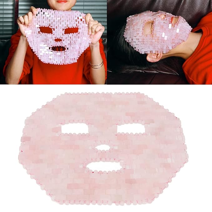Jade Face Roller & Eye Massager - Rose Quartz Facial Tool for Skin Rejuvenation, Reduce Dark Circles & Puffiness, Lymphatic Drainage Massage for Glowing Skin, Anti-Aging Beauty Roller Stone Skincare