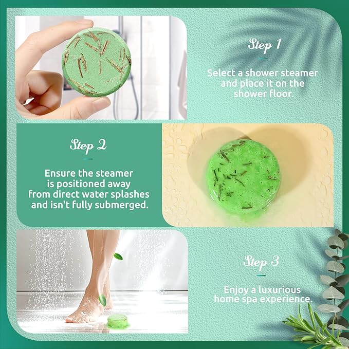 Shower Steamers Aromatherapy - 8 Pack Shower Bombs with Essential Oils, Mothers Day Gifts for Mom Wife, Birthday Gifts for Women Self Care Relaxation Home SPA Stress Relief Eucalyptus for Shower