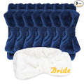 CIEHER Spa Headbands for Bachelorette Party Favors, 8 Pcs Spa Headbands for Bride & Bridesmaid - White & Dark Blue