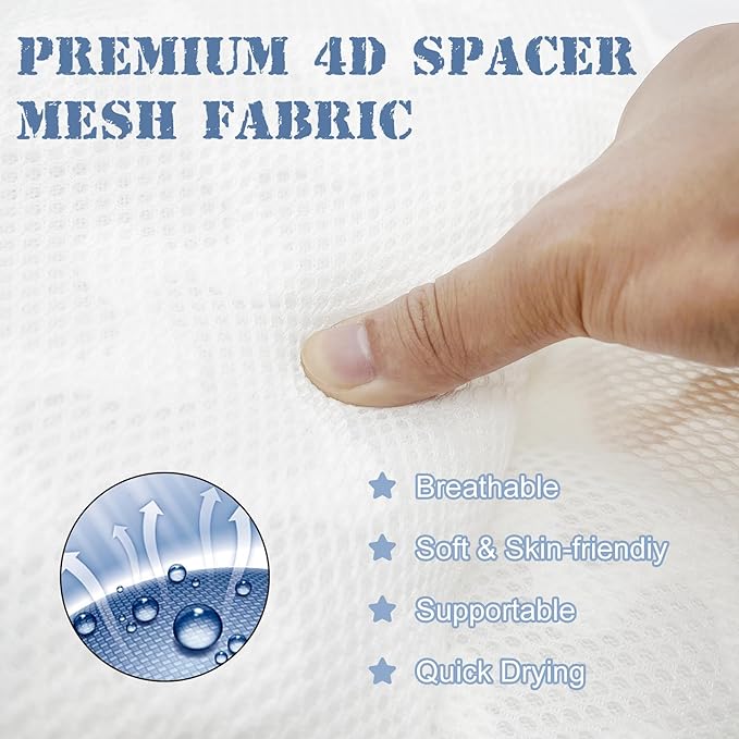 Bath Pillow Spa Bathtub Ergonomic for Tub, Neck, Head, Shoulder Pillows Support Cushion Headrest,Strong Grip Suction Cups Soaking and Luxury Soft 4D Mesh