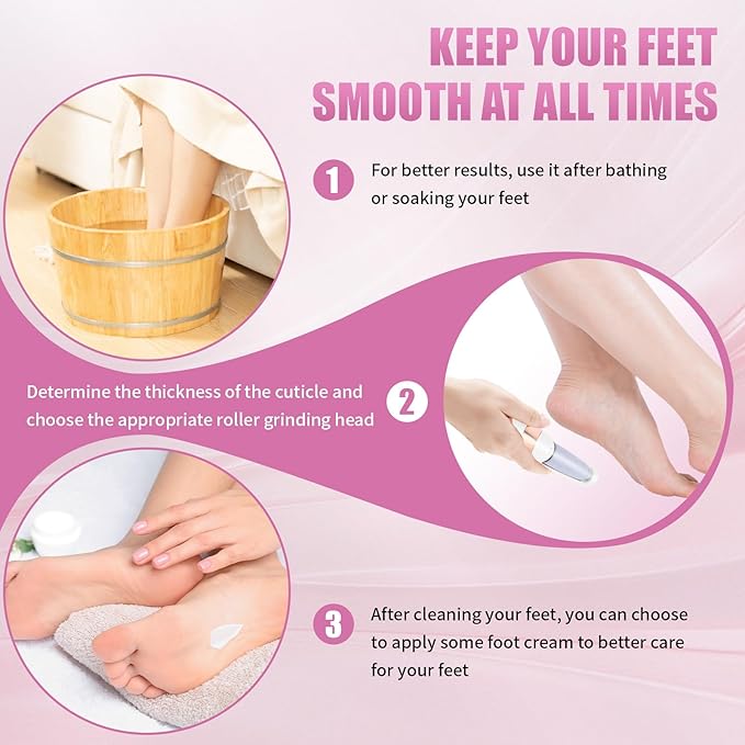 Pedicure Tool, Foot Callus Remover, Electric Pedicure Set, Foot Care, Removes Rough Dead Skin on The Feet, Making Your Feet Smooth.(White)