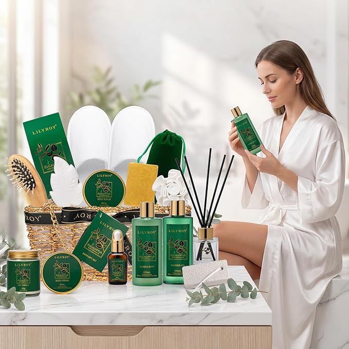 18-Piece Mother's Day Gift Basket for Mom, Gifts for Women - Spa Gift Basket for Women, Bath and Body Spa Kit for Men | Gift for Valentines Day Fathers Day Birthday Christmas Gifts Great for Holidays
