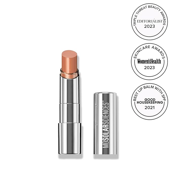 MDSolarSciences Tinted Sheer Lip Balm SPF 30 | Hydrating Lip Sunscreen | Shea Butter, Jojoba & Avocado Oils | Moisturizing, Vegan, & Clean| 0.15 oz, Bare