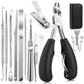 Modacraft 11-Piece Toenail Care Kit - Effective Ingrown Toenail Treatment with Toenail Clippers for Thick Toenails, Corrector & Other Pedicure Tools for Feet and Hand