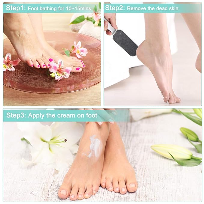 Professional Pedicure Foot File,Coarse/Fine Double Side and Reusable Stainless Steel Cracked Skin Corns Callus Remover Feet Rasp