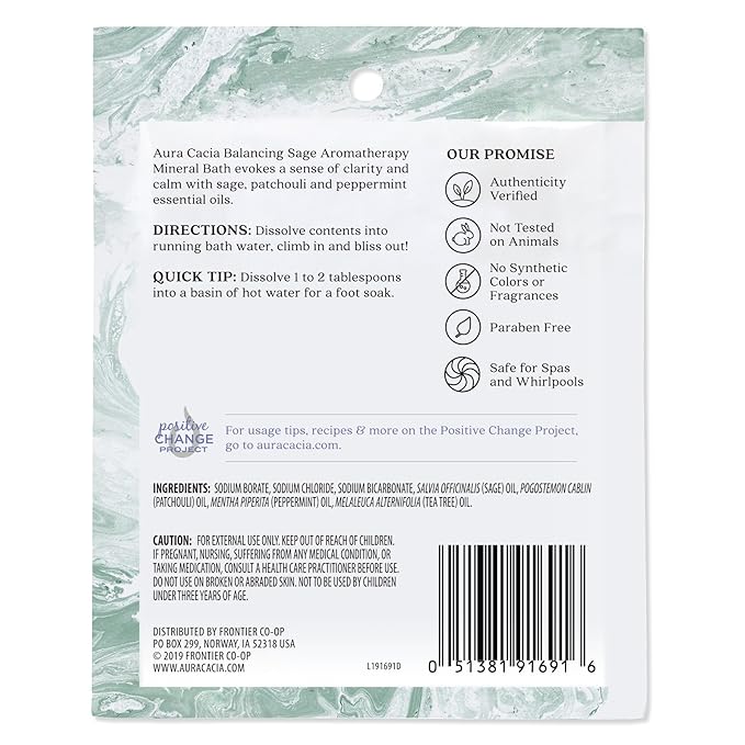 Aura Cacia Sage Mineral Bath 2.5 oz. (Pack of 2)