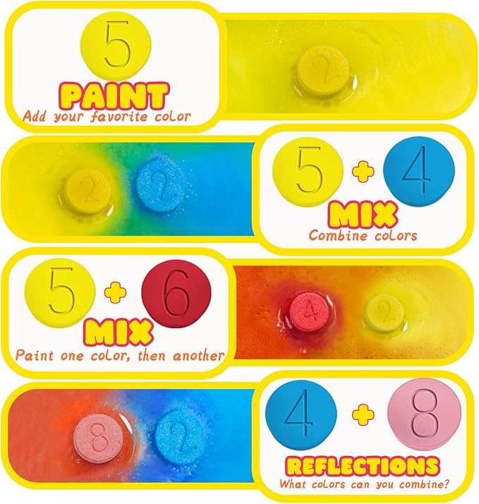 Bath Bombs for Kids, Boys Girls Mothers Day Gifts for Kids, 180 Mini Color Tablets in 9 Bright Colors for Creative Bathtub Art Bath Toys Fun Colorful Bath Scientific Experiment for Boys Girls 3-12