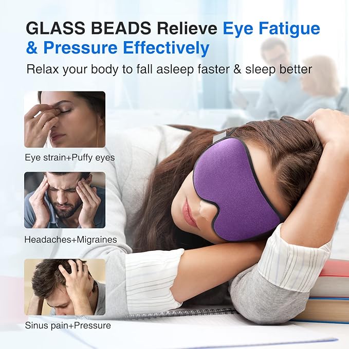 YFONG Weighted Sleep Mask, Women Men 3D Eye Mask Blocking Lights Sleeping Mask and 12 Pcs Gifts for Women