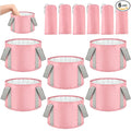 Maxcheck 14L 6 Pcs Pink Collapsible Foot Basin Tub Portable Soaking Feet Bath Bag Foldable Bucket with Handles Pedicure Foot Spa Tub for Travel Camping Outdoor Washing