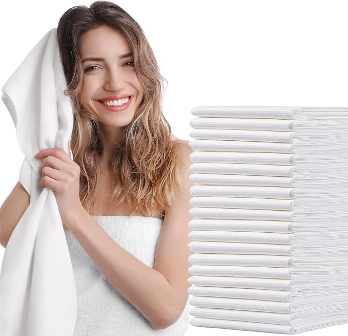 20pc Disposable Bath Towels Durable Large Portable Thicken Camping Towels Quick Dry, Absorbent,Ultra Soft for Travel Hotel Swimming Gym Sauna Spa Pet Sports Hiking Beach Spa 55''X 31.5''