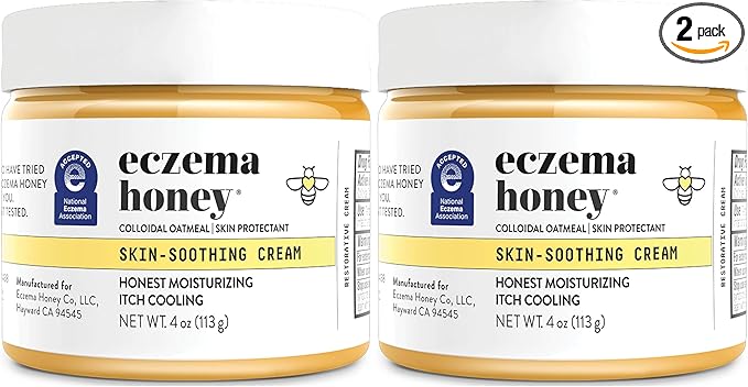 ECZEMA HONEY Original Skin-Soothing Cream - Organic Hand & Body Eczema Relief - Natural Honey Lotion for Dry, Itchy, & Irritable Skin (4 Oz) (Pack of 2)