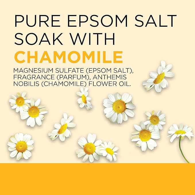 Dr Teal's Epsom Salt Soaking Solution, Chamomile, 48 Oz (Pack of 2)