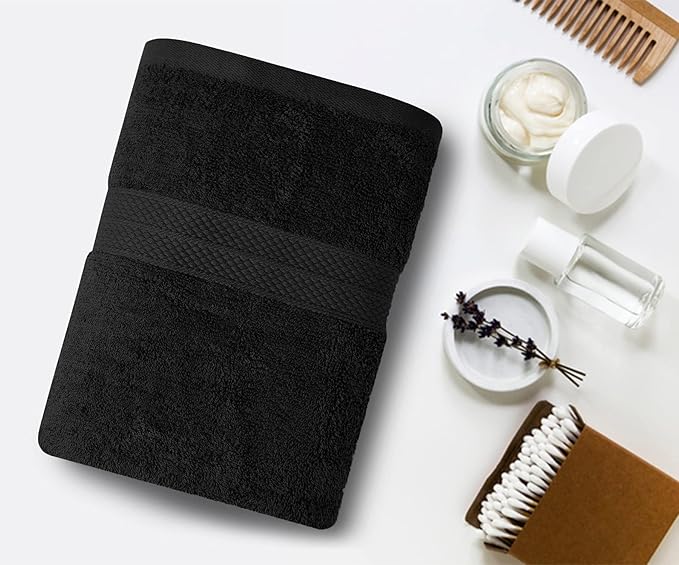 Avalon Towels Bath Towels for Bathroom 100% Cotton Black Bathroom Towels Pack of 6 (22x44 inches) - Quick Drying Bath Towels Set Small, Light Weight & Absorbent Perfect Gym & Pool Towel Set