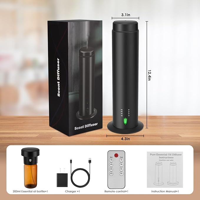 Waterless Scent Essential Oil Diffuser for Hotel,Whole House,Large Room, Office，Home，200ML Large Capacity, Covering 1500 Square feet (XL)