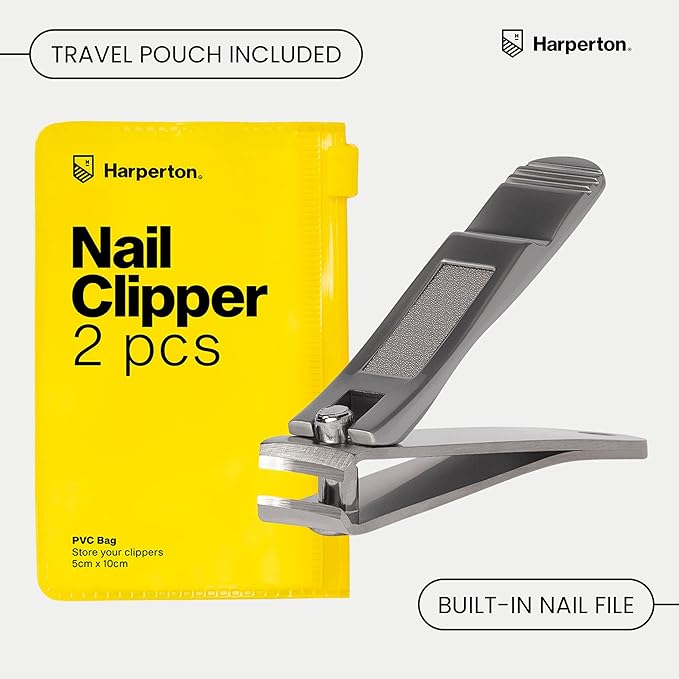 Ultra Sharp Nail Clippers Set for Men & Women - 2 Pack Professional Stainless Steel Toe Nail Clippers with Built-in File & Travel Case - Heavy Duty Fingernail Clippers Kit for Thick Nails for Seniors