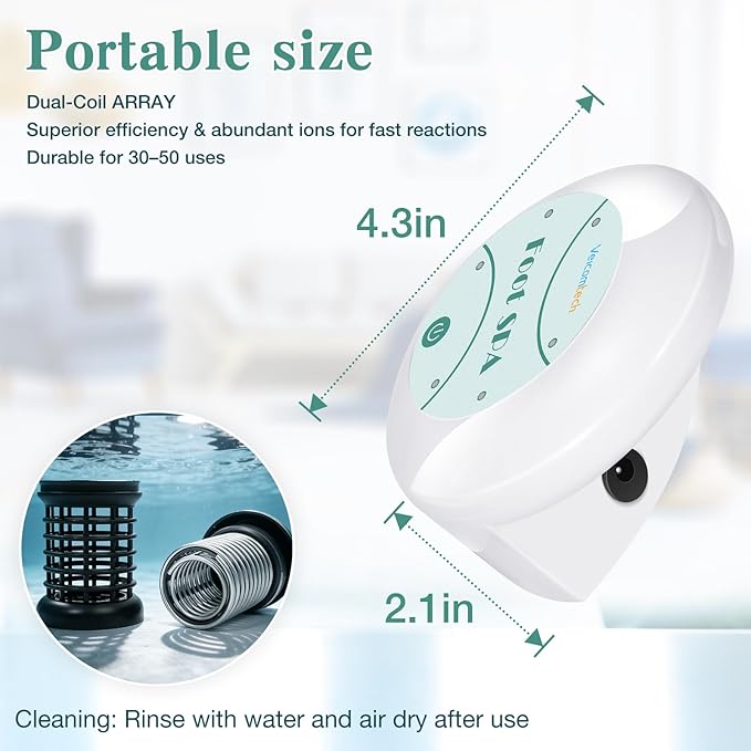 Portable Ionic Detox Foot Bath Machine, Ionic Detox Foot Spa Chi Cleanse with 5 Liners for Home Use Spa Club Salon or Holiday Travel Gift US Stock(Tub not Include)