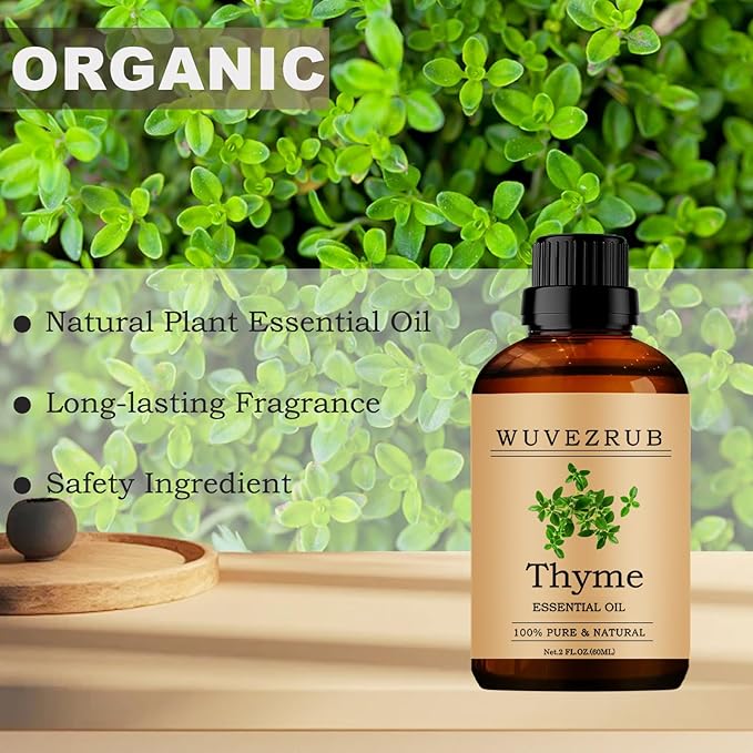 Thyme Essential Oil - 60ML Pure and Natural for Aromatherapy Diffuser - 2 Fl Oz