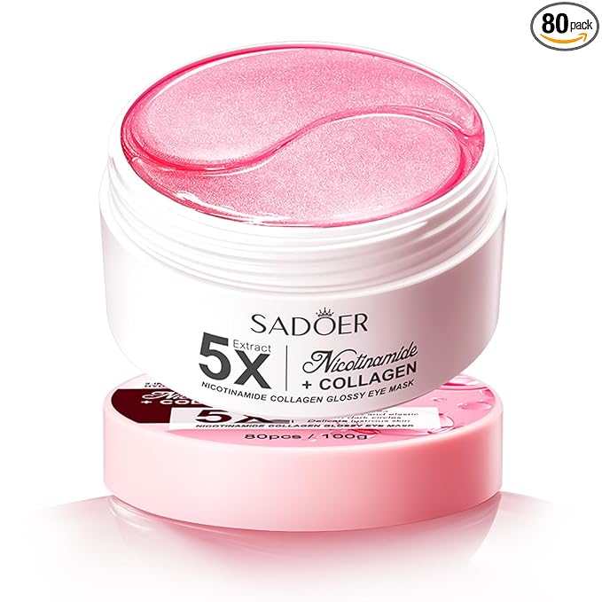 Under Eye Patches for Dark Circles - 80 PCS Eye Mask with Niacinamide, Collagen & Natural Extracts to Reduce Bags, Wrinkles, Fine Lines & Puffiness for Firmer, Elastic, Glowing Skin.