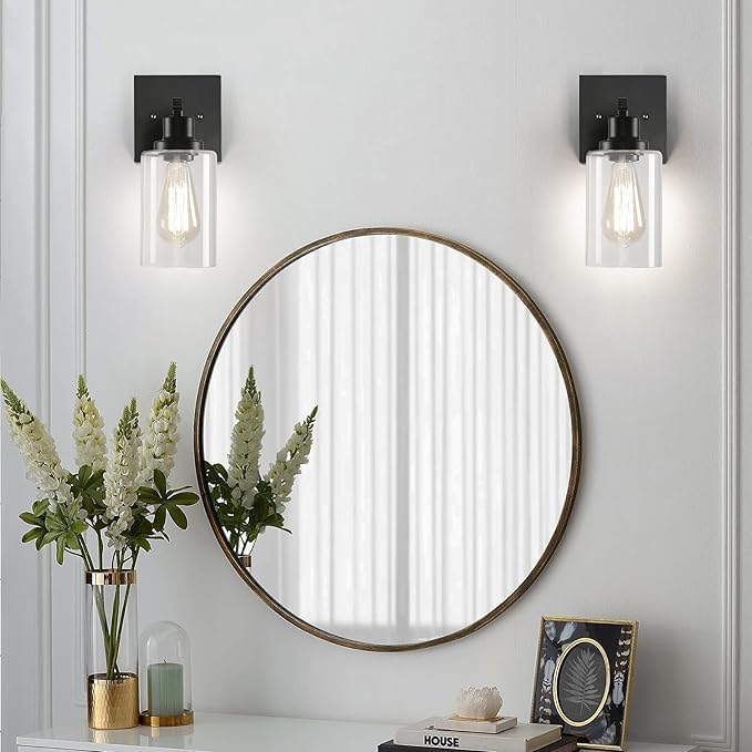 Plug in Wall Sconces, 2 Pack Wall Lamp, Rustic Plug in Wall Light Sconces, Sconces Wall Lighting, E26 Modern Wall Light Fixtures