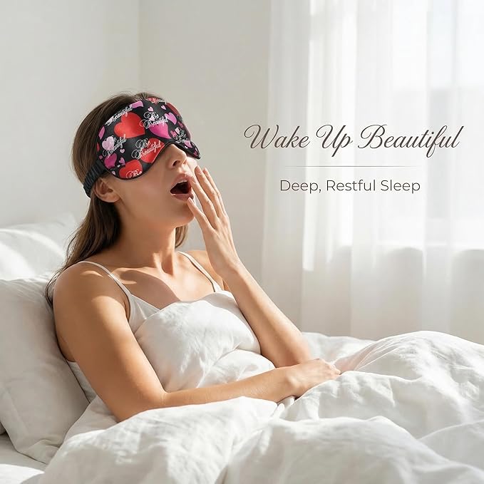 Luxury Sleep Mask – Soft, Lightweight & Ultra Comfort-Perfect for Light Blocking Wake up Radiant-Black