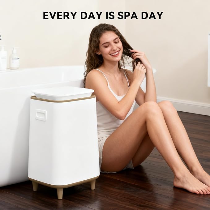 Large Towel Warmer for Bathroom, Unlimited Heating Heated Towel Warmers Bucket, Bath Blanket Warmers for SPA, Auto Shut Off, Fits Up to Two 40"X70" Oversized Towels, Bathrobes, Ideal Gifts, Brown