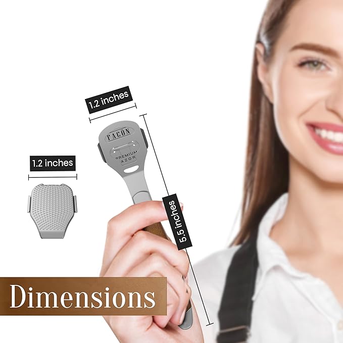 Facón Professional Callus Shaver Remover with 50 Blades, Pedicure Razor for Feet & Hands, Foot Razor for Callus Removal, Callus Blade Remover, Corn Shaver, Surgical Grade Premium Stainless Steel Tool