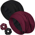 Sleep Cap Bonnet for Sleeping, Adjustable Cooling Ice Silk Lined Hair Bonnets for Natural Curly Braids Beanie Hat Women Men