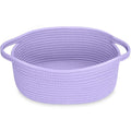 ABenkle Small Basket with Handles - Decorative Durable Rope Woven Storage Bin Shelf Storage Organizer Cube, Easter Baby Gift Basket, 12"x8"x5"