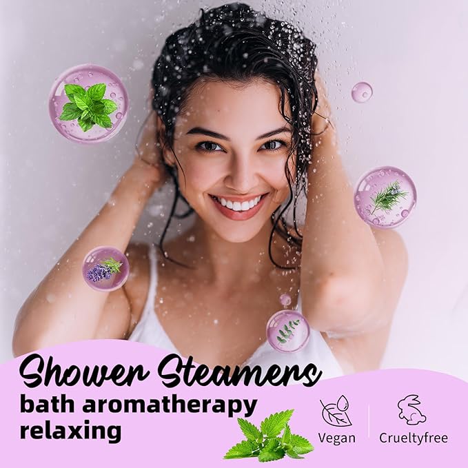Shower Steamers Aromatherapy -8 Pack Gifts for Women Shower Bombs Tablets,Self Care Relaxation Home SPA ，Easter Basket Stuffers Gifts for Women Adults Her Mom Him Men with Natural Essential Oils