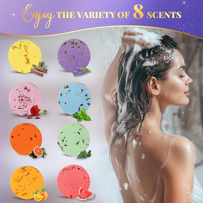 Shower Steamers Aromatherapy - sanyi Birthday Gifts for Women Shower Bombs with Natural Essential Oils Self Care Stocking Stuffers for Mom Wife Her Men Teen Adults