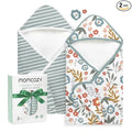 Momcozy Baby Towel with Hooded-2 Pack Soft Bath Towel Set-Shower Gifts or Bath Essential for Infant, Newborn, Toddler (35 X 35 Inch, Petite Blossom)