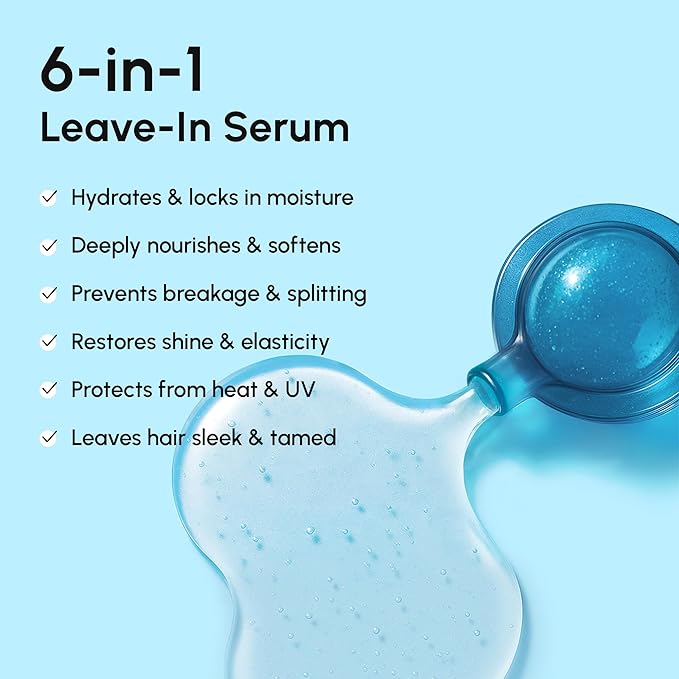 MAREE Hair Serum for Frizzy Dry Hair – Styling Capsules with Keratin, Argan Oil, Vitamins A E B5 – UV & Heat Protectant Frizz Control Serum for Women – Aceite Para el Cabello Treatment | for Frizzy, Styling Capsules, with Jojoba, for Women, Frizzy, Dam...