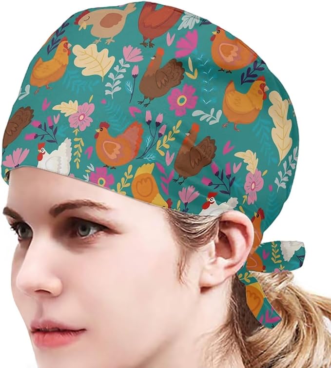 JoyLamoria Novelty Printed Cap with Sweatband Women Men Adjustable Tie Back Hats for Paiting