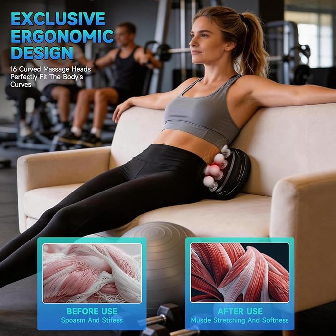 TanSon New 16 Head Deep Tissue Massage Gun,Electric Back Massager with 10/20/30 Min Timer Settings,Cordless Handheld Massager Percussion Massage Gun Shoulder/Arm/Leg/Foot/Full Body Muscle Pain Relief
