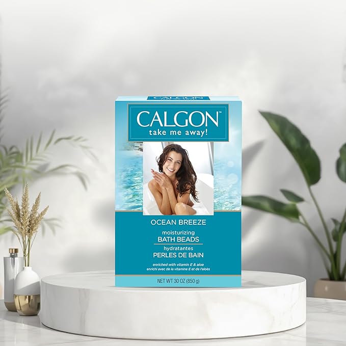 Calgon Ultra-Moisturizing Bath Beads, Ocean Breeze, 30 Ounce (Pack of 2)