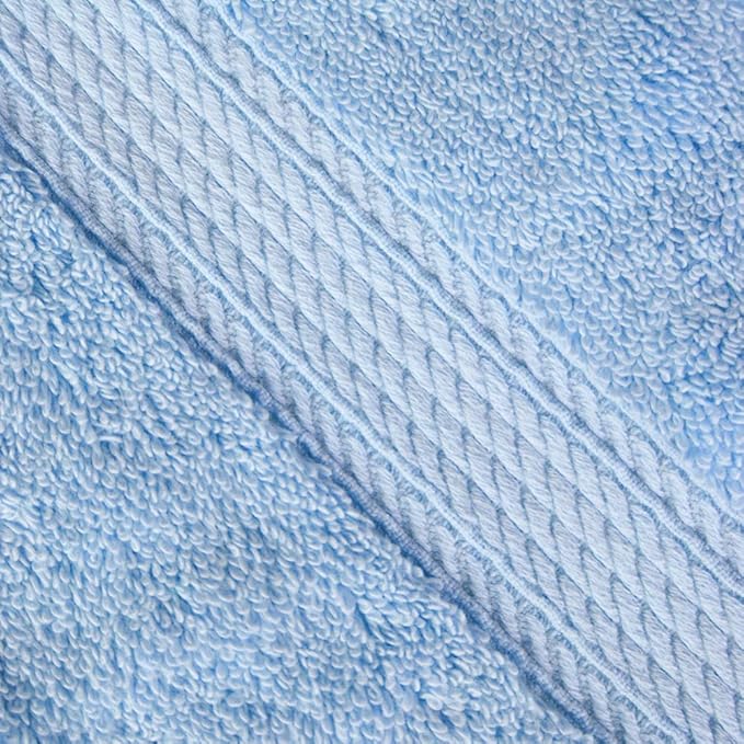 SUPERIOR Egyptian Cotton Pile 3 Piece Towel Set, Includes 1 Bath, 1 Hand, 1 Face Towel/Washcloth, Ultra Soft Luxury Towels, Thick Plush Essentials, Guest Bath, Spa, Hotel Bathroom, Light Blue