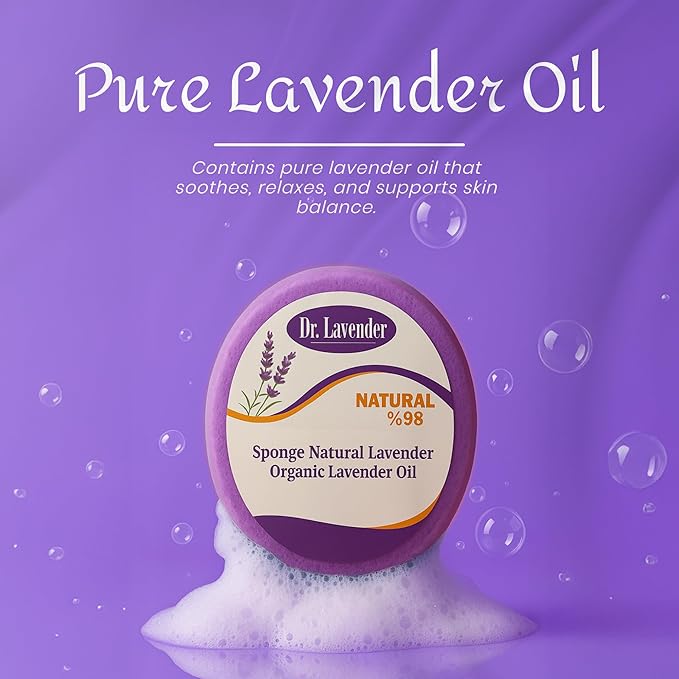 Soap Infused Sponge Scrubber – Farm Fresh Lavender Essential Oil – 2-in-1 Exfoliating Body Wash & Massage Bar for Cellulite, Dead Skin, Blackheads - (Lavender Spa)