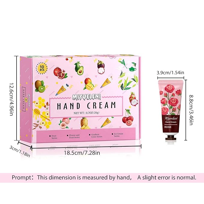 10 Pack Hand Cream Gift Set, Mothers Day Gifts,Moisturizing Hand Lotion Travel Size for Dry Hands, Gifts for Women&Teen Girls, Teacher Appreciation Gifts, Nurses Week Gifts, Mini Bulk Gifts