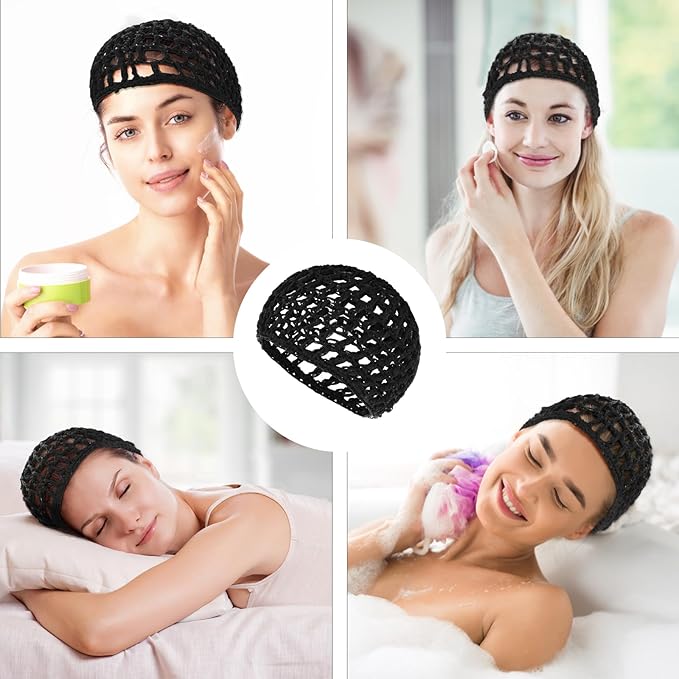 WLLHYF Wig Cap Thick Long Hair Caps Adjustable Net Mesh Braided Weaving Making Crochet Sew Weave Fishnet Grip Headband
