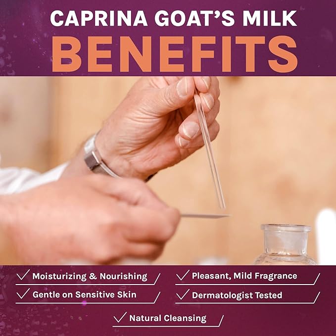 Caprina Fresh Goat’s Milk Bar Soap, FRAGRANCE FREE, 5 oz (141 g), Pack of 1, Moisturizing Goat Milk Soap Bar with Vitamins A, B2, B3