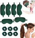 12Pcs Silk Sleep Masks Satin Eye Mask Silky Eyes Cover Blindfold Eyeshade Hair Ties Scrunchy Travel Bridesmaids Gifts