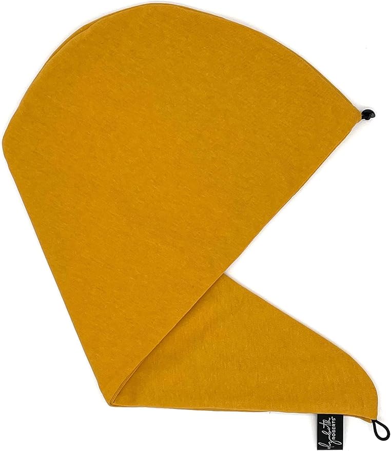 Elizabeth Roberts 100% Cotton T Shirt Hair Towel Wrap Plopping Essential Turban Style Hair Drying Towel for Women and Men All Hair Types and Styles, Honey