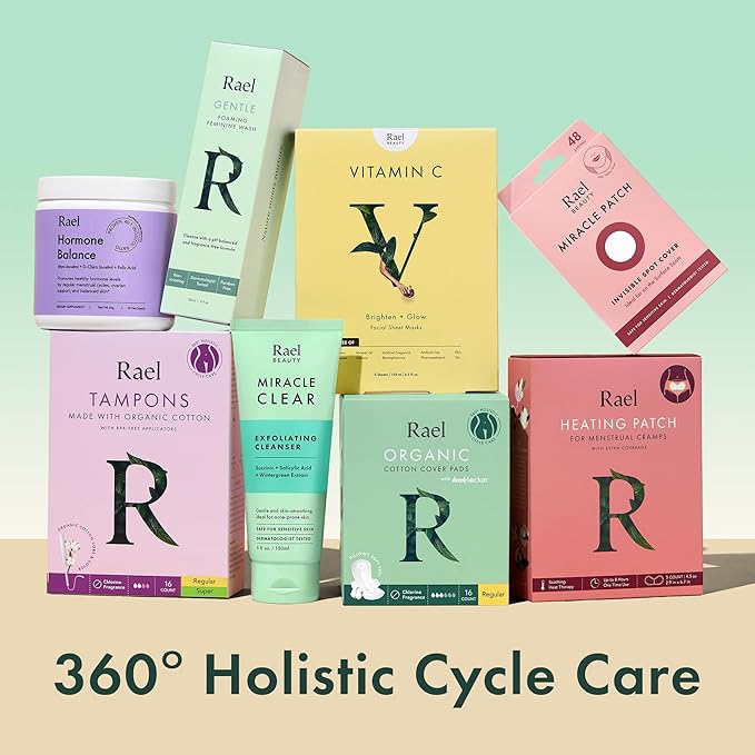 Rael Herbal Heating Patches - Period Cramps, Ultra Thin Design, On The Go Size (8 Count)