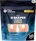 Mars Wellness U-Shaped Callus Pads for Feet, 1/4" Thick, Flesh Colored, Pack of 30 with Adhesive Backing - Callus Remover for Feet, Callus Cushions