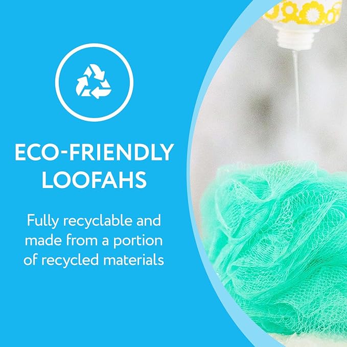 IMPRESA Mesh Bath & Shower Loofah Sponges - 5-Inch - Pack of 6 Gentle Exfoliating Body Scrubber & Bath Pouf - Home & Travel Loofah Pack - Durable Quick-Dry Shower Sponge