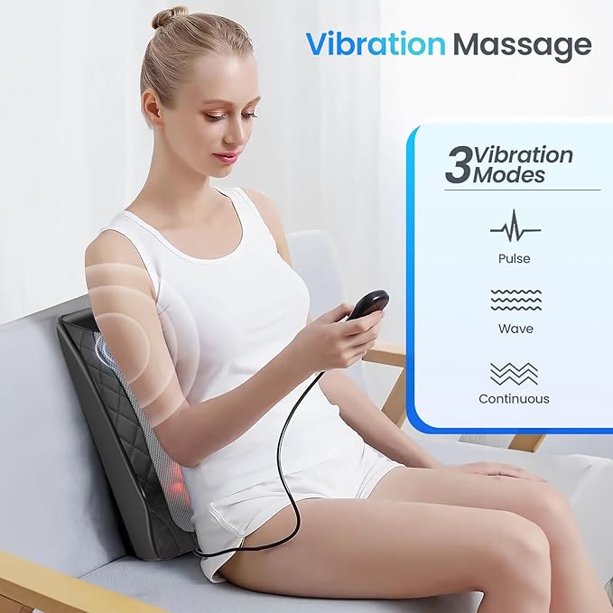 CuPiLo Back and Neck Massager, FSA Eligible HSA Store Massager for Pain Relief Deep Tissue, Heated Massage with Vibration, Massage Pillow for Neck, Back, Shoulder, Leg, Mothers Day Gifts for Mom Women
