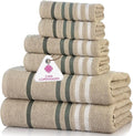 CASA COPENHAGEN Exotic 6 Pieces Towel Set- Grey Violet, 525 GSM 2 Bath Towel 2 Hand Towel 2 Washcloth, Designed in Denmark Made of Soft Egyptian Cotton for Bathroom, Kitchen & Shower